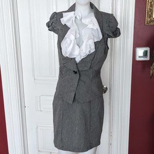 XOXO 2-pc Pinstripe Corset Dress Suit